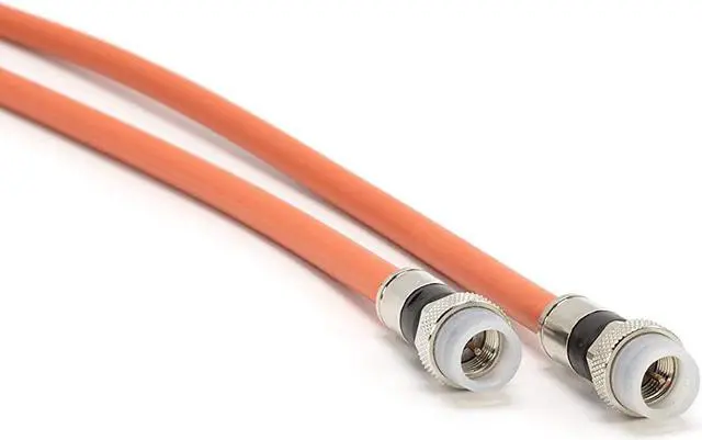 Alt view image 2 of 7 - THE CIMPLE CO 75 Feet (23 Meter) - Direct Burial Coaxial Cable 75 Ohm RF RG6 Coax Cable, with Rubber Boots - Outdoor Connectors - Orange - Solid Copper Core - Designed Waterproof and can Be Buried