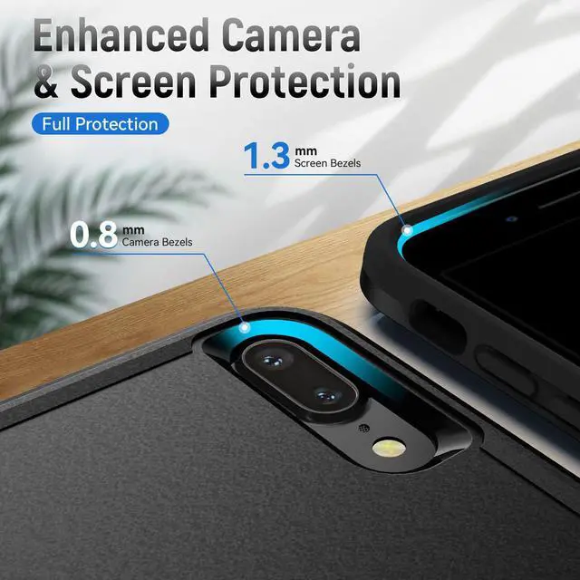 Alt view image 5 of 6 - for iPhone 7/8 Plus Case, with HD Screen Protector,[Military Grade Drop Tested] Heavy-Duty Tough Rugged Shockproof Protective Phone Case for iPhone 7/8 Plus 5.5, Black