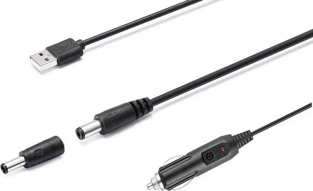 Alt view image 2 of 7 - Universal 12V Car Charger(Max 10A) + 5V DC Power Cable,with 11 Connectors for DVD Player,Camera,GPS,Bluetooth Speakers,Shaver Fans