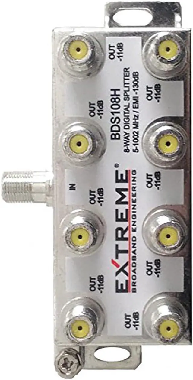 Alt view image 5 of 5 - EXTREME 8 WAY BALANCED HD DIGITAL 1GHz HIGH PERFORMANCE HORIZONTAL COAX CABLE SPLITTER - BDS108H
