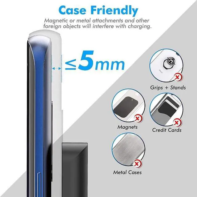 Alt view image 6 of 7 - 20W Fast Wireless Charger Wireless Charging Stand Compatible with iPhone 16 Pro 15 Pro 15 14 13 12 11 Series/X/XS Phone Charger for Galaxy S25/S24/S23/S22/Note 20 Pixel 8/7 Pro/LG G8 etc