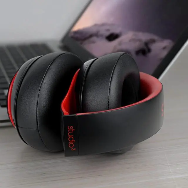 Alt view image 7 of 7 - Replacement Ear Pads Cushions for Beats Studio 2.0 & 3 Wired/Wireless Over-Ear Headphones Earpads with Soft Protein Leather Noise Isolation Memory Foam (Black)