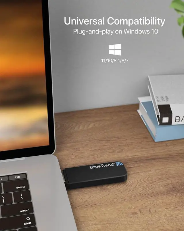 Alt view image 4 of 7 - BrosTrend 1200Mbps USB WiFi Network Adapter for Laptop, Desktop PC of Windows 11/10/8/7, USB 3.0, Wireless Adaptador AC1200 Dual Band 5GHz/2.4GHz