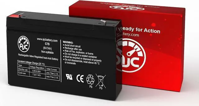 Alt view image 2 of 3 - AJC Battery Compatible with Leoch LP6-7.0L 6V 7Ah Sealed Lead Acid Battery