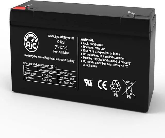 Main image of AJC Battery Compatible with B&B BP12-6 6V 12Ah UPS Battery