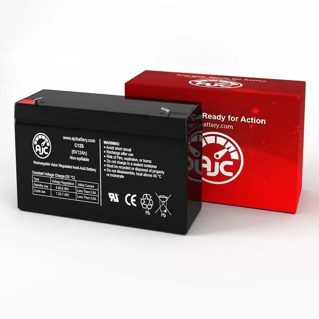 Alt view image 2 of 3 - AJC Battery Compatible with B&B BP12-6 6V 12Ah UPS Battery
