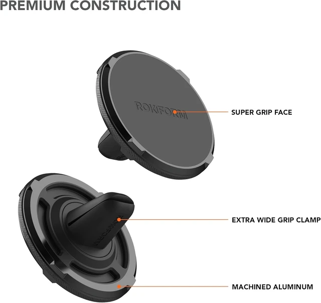 Alt view image 2 of 7 - Dual Magnet Vent Phone Mount, Super Grip Clip (Black)
