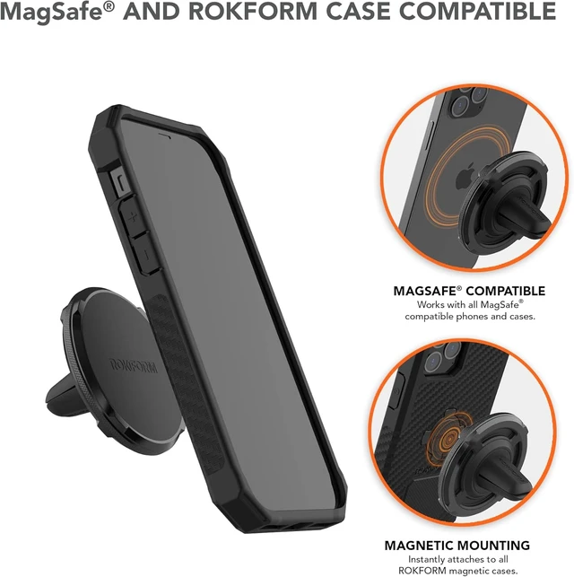Alt view image 6 of 7 - Dual Magnet Vent Phone Mount, Super Grip Clip (Black)