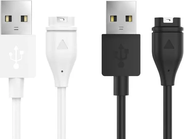 Main image of MoKo Charger Fit Garmin Vivoactive 3/ Fenix 5/5 Plus/5S/5S Plus/5X/5X Plus/Forerunner 745/Instinct/Quatix 5/Quatix 5 Sapphire, [2-Pack] Replacement USB Data Sync Charging Cable Wire - Black & White