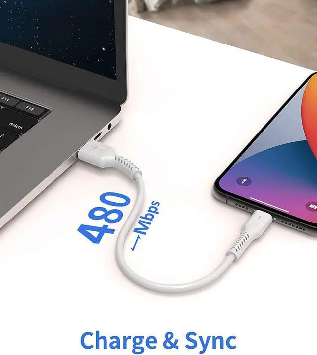 Alt view image 4 of 7 - 6 inch iPhone Charge Cable Short 0.5ft 5Pack USB to Lightning Cord for Fast Charging Stations Compatible with Apple iPhone 12 11 Pro Max Xs 8 7 6 5 Plus iPad Air/Mini