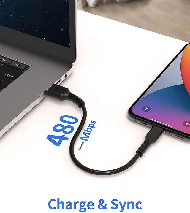 Alt view image 4 of 7 - 6 inch iPhone Charge Cable Short 0.5ft 5Pack USB to Lightning Cord for Fast Charging Stations Compatible with Apple iPhone 12 11 Pro Max Xs 8 7 6 5 Plus iPad Air/Mini