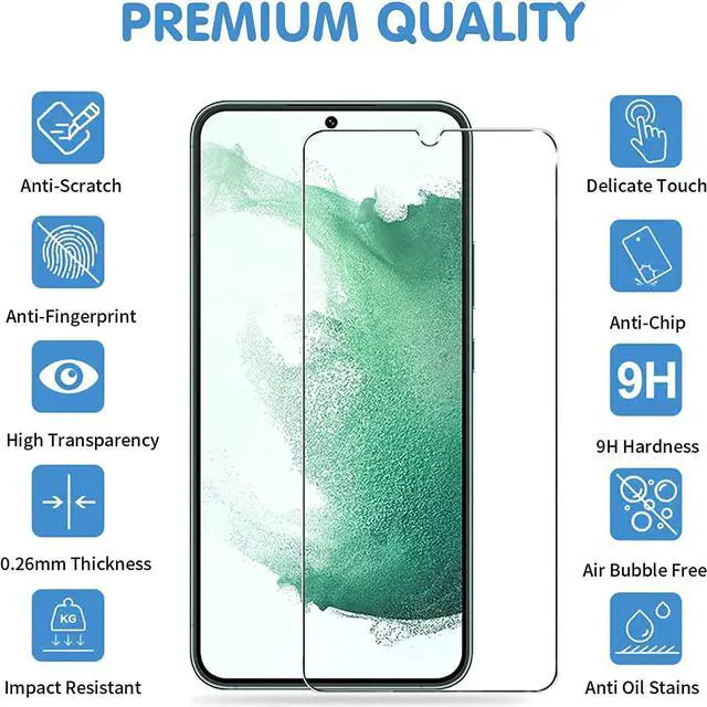 Alt view image 2 of 7 - letosan [3+3 Pack] Glass Screen Protector for Samsung Galaxy S22 Plus 5G, 9H Tempered Glass, Ultrasonic Fingerprint Compatible,HD Clear Case Friendly for Galaxy S22 Plus Glass Screen Protector
