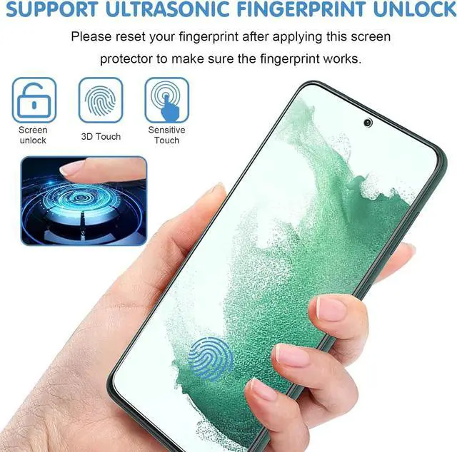 Alt view image 4 of 7 - letosan [3+3 Pack] Glass Screen Protector for Samsung Galaxy S22 Plus 5G, 9H Tempered Glass, Ultrasonic Fingerprint Compatible,HD Clear Case Friendly for Galaxy S22 Plus Glass Screen Protector
