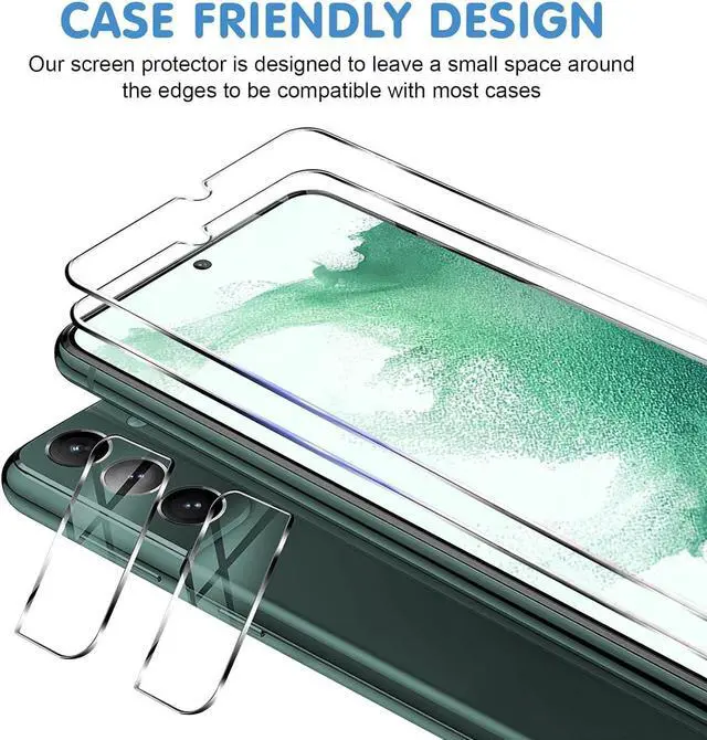 Alt view image 5 of 7 - letosan [3+3 Pack] Glass Screen Protector for Samsung Galaxy S22 Plus 5G, 9H Tempered Glass, Ultrasonic Fingerprint Compatible,HD Clear Case Friendly for Galaxy S22 Plus Glass Screen Protector