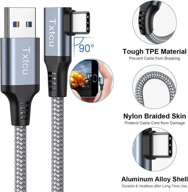 Alt view image 5 of 6 - Txtcu Link Cable 16ft Compatible for Quest 3/Quest 2/Pro/Pico 4 USB 3.0 to USB Type C Cable Nylon Braided 5Gbps High Speed Data Transfer USB C Charging Cable for Oculus Quest 3/Quest 2/1,VR Headset