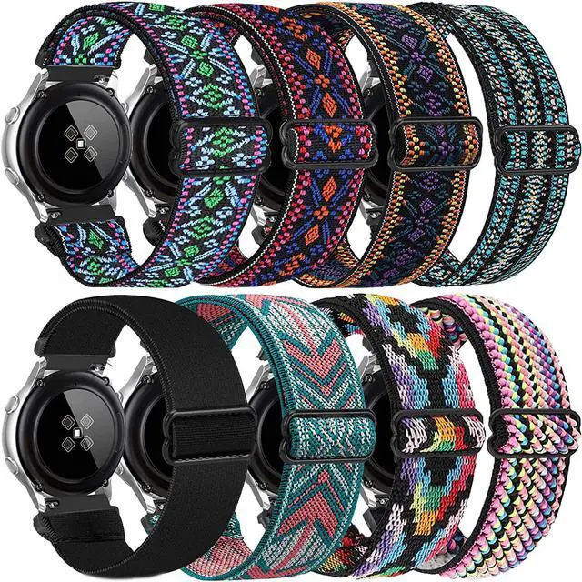 Main image of 20mm Adjustable Nylon Bands Compatible for Samsung Galaxy Watch 3 41mm/Galaxy Watch 42mm/Active 2 40mm 44mm/Gear S2 Classic/Garmin Vivoactive 3/Ticwatch, Soft Sport Replacement Band Wristbands for Wom