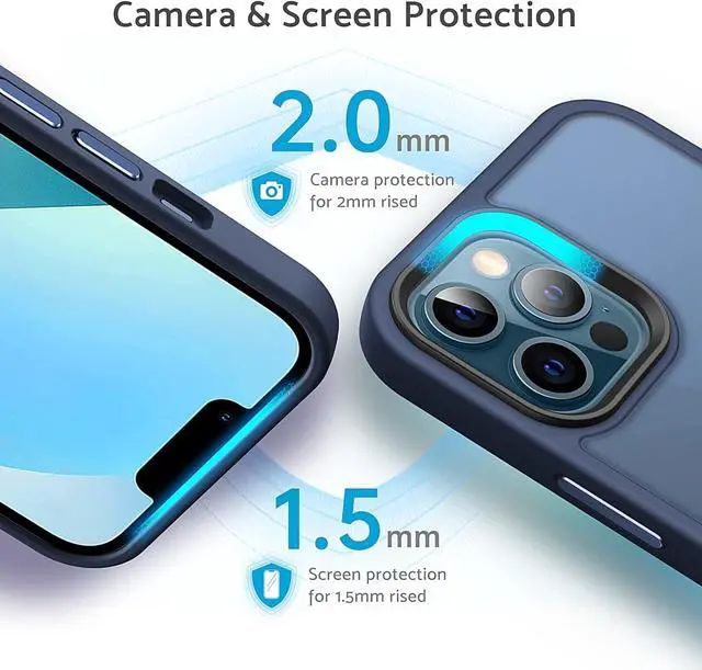 Alt view image 5 of 7 - Anqrp Designed for iPhone 12/12 Pro Case, [Compatible with Magsafe] Super Soft Silicone Translucent Phone Case Cover for iPhone 12 6.1 inch, Blue