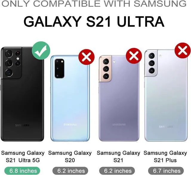 Alt view image 2 of 7 - Dexnor for Samsung Galaxy S21 Ultra Case, [Built in Screen Protector and Kickstand] Heavy Duty Military Grade Protection Shockproof Protective Cover for Samsung Galaxy S21 Ultra 5G, 6.8 inch Black