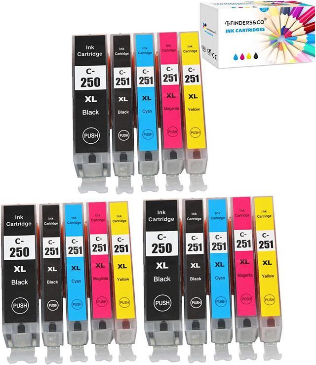15-Pack Compatible Canon PGI-250 XL CLI-251 XL 250XL 251XL Ink Cartridges  Replacement for Canon Pixma MX922 MG5520 MG6620 MG7520 MG7120 MG5420  Printer