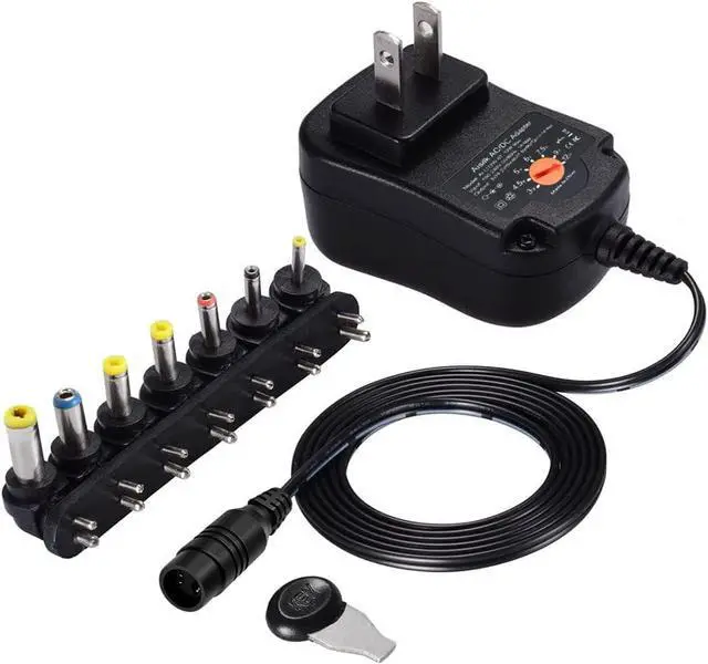 Alt view image 5 of 7 - Multi-Voltage AC DC Power Adapter 12W 3V 4.5V 5V 6V 7.5V 9V 12V 1000mA 1A Universal Switching Power Supply AC/DC Charger with 8 Plugs for Speaker Router Baby Monitor CCTV Camera