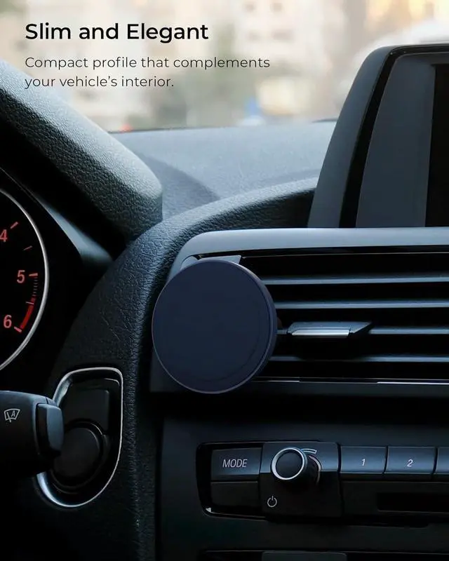 Alt view image 6 of 6 - Velox MagSafe Compatible Air Vent Car Phone Holder. Unversal Magnetic Car Phone Mount for iPhone 12/13/14/15/16 Series & Android Phones via Included Magnetic Ring Adapter