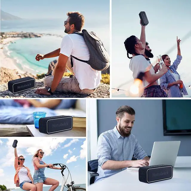 Alt view image 7 of 7 - NOTABRICK Bluetooth Speaker 40W,Portable Speaker with 3D Surround Sound,Enhanced Bass,IPX7 Waterproof Speaker,Long Playtime,Voice Assistant,100ft Wireless Range for Home,Gardens,Outdoor,Travel