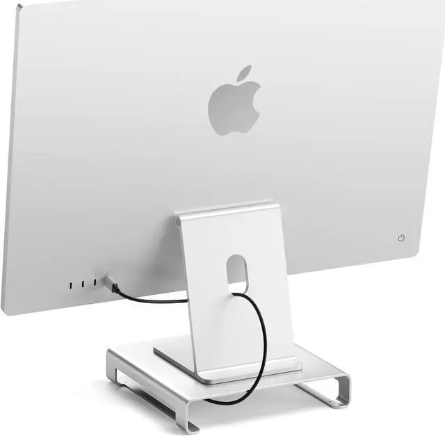 Alt view image 7 of 7 - Satechi Type-C Aluminum Monitor Stand Hub with USB-C Data, USB 3.0, Micro/SD Card Slots & 3.5mm Headphone Jack - For Apple Studio Display, iMac M1, iMac, iMac Pro (Silver)