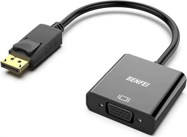 Main image of DisplayPort to VGA Gold-Plated Uni-directional DP Computer to VGA Screen Adapter 1080P (Male to Female) Compatible for   HP