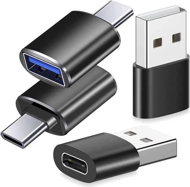 Main image of USB C to USB Adapter,Type C to USB Adapter [4 Pack] 3.0 USB Type C Male to USB Female, USB C Female to USB Male Adapter OTG Converter for Google, MacBook, Ipad, Desktop, Laptops, Projector, Chargers