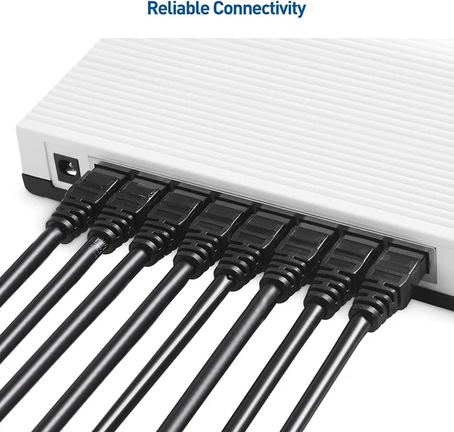 Alt view image 7 of 7 - Cable Matters 5-Pack Snagless Cat6 Ethernet Cable 5ft (Cat6 Cable/Cat 6 Cable) in Black 5 Feet - Available 1FT - 10FT in Length