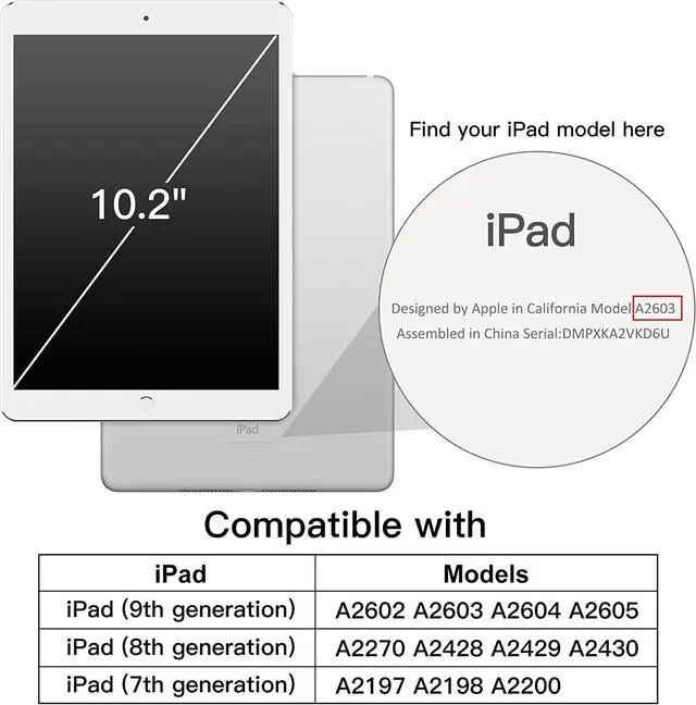 Alt view image 2 of 6 - Case for iPad 10.2-Inch (2021/2020/2019 Model 9/8/7 Generation) Auto Wake/Sleep Cover (Black)