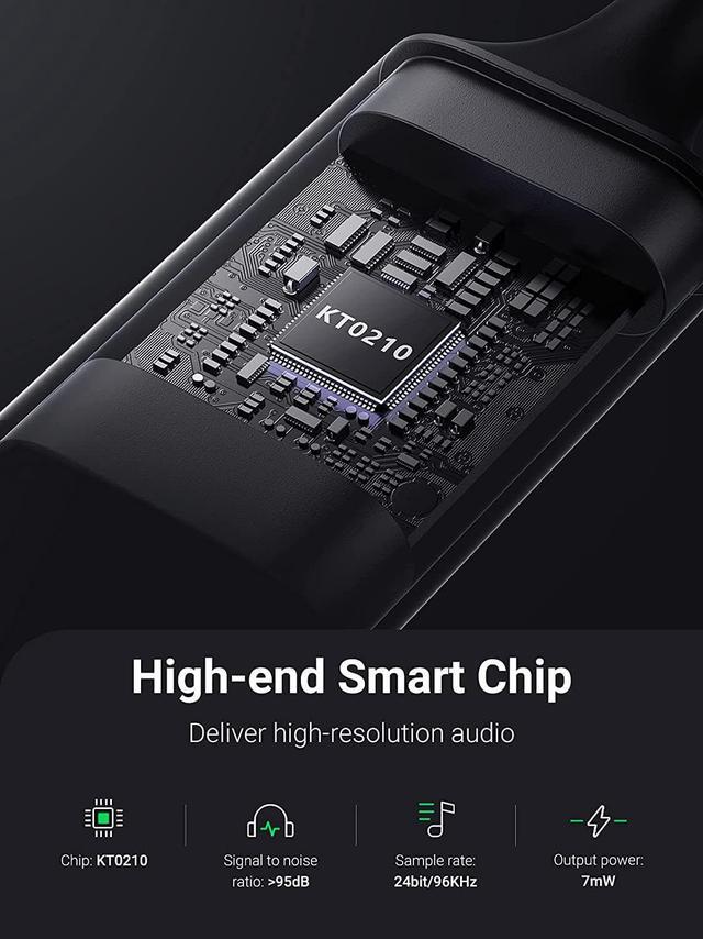 Alt view image 3 of 7 - USB to 3.5mm Jack Audio Adapter Sound Card Support Mic TRRS Headphone DAC 24bit 96kHz Nylon Braided USB to Aux Jack Compatible with Windows Mac Linux PC PS5 PS4 Switch 2 Speaker 9.8 Inch