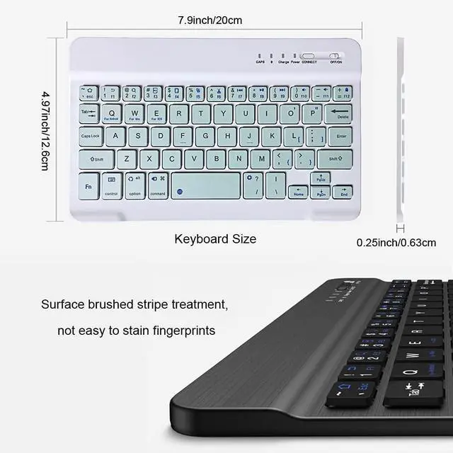 Alt view image 4 of 6 - Ultra-Slim Bluetooth Keyboard Portable Rechargeable Wireless Keyboard Compact for Android Windows Tablet Cell Phone iOS iPhone iPad, iPad Pro, iPad Air, iPad Mini, MacBook Pro Air (Small Size Green)
