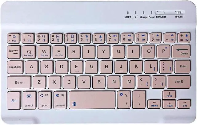 Main image of Ultra-Slim Bluetooth Keyboard Portable Rechargeable Wireless Keyboard Compact for Android Windows Tablet Cell Phone iOS iPhone iPad, iPad Pro, iPad Air, iPad Mini, MacBook Pro Air (Small Size Pink)