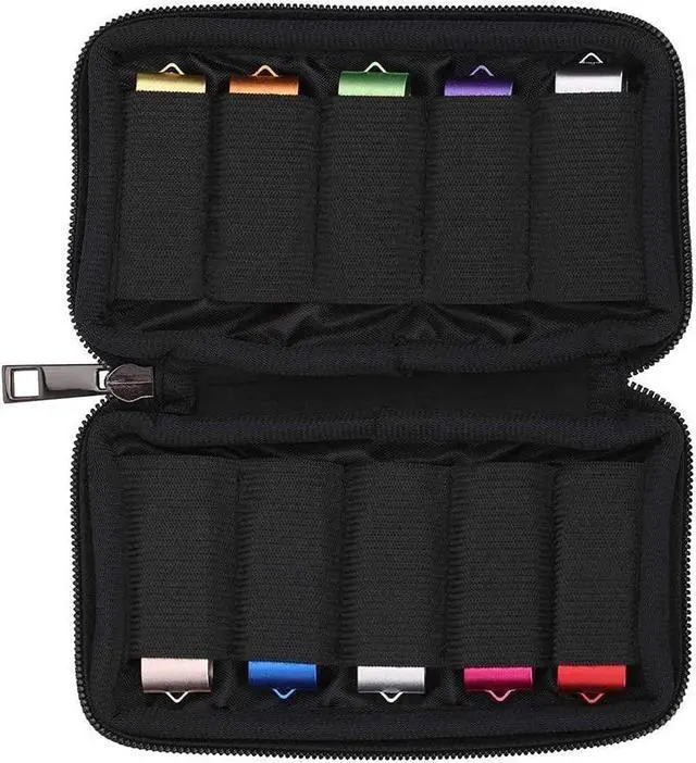 Alt view image 3 of 7 - USB Flash Drive Case - Vellgo Soft Material Thumb Drive Holder case USB Drive Holder Organizer Portable Electronic Accessories Bag for USB Memory Stick with 10 Slots