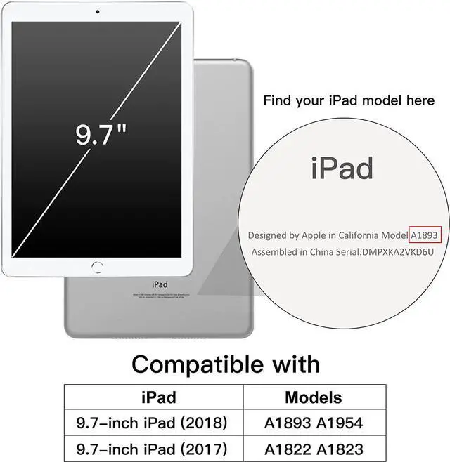 Alt view image 2 of 6 - Case for iPad (9.7-Inch 2018/2017 Model 6th/5th Generation) Smart Cover Auto Wake/Sleep (Black)