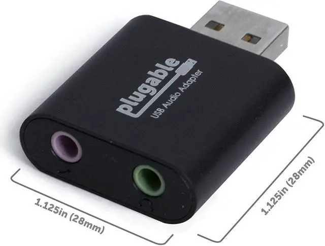 Alt view image 3 of 7 - USB Audio Adapter with 3.5mm Speaker-Headphone and Microphone Jack Add an External Stereo Sound Card to Any PC Compatible with Windows Mac and Linux - Driverless