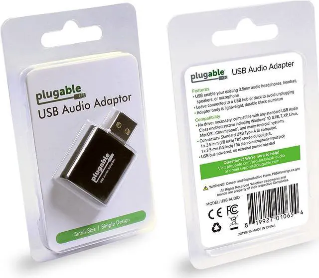 Alt view image 6 of 7 - USB Audio Adapter with 3.5mm Speaker-Headphone and Microphone Jack Add an External Stereo Sound Card to Any PC Compatible with Windows Mac and Linux - Driverless