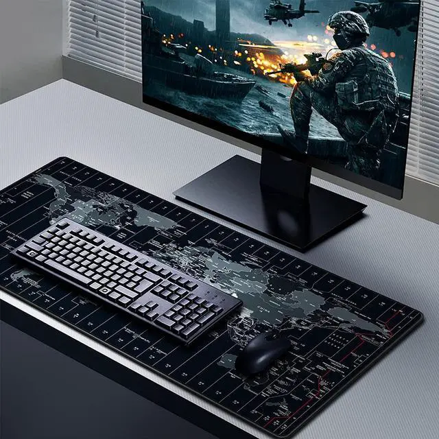 Alt view image 5 of 7 - JIALONG Big World Map Large Mouse Pad Gaming Desk Mat XXL Mousepad with Non-Slip Keyboard Pad for Laptop, Computer and PC - 35.4 x 15.7 inches