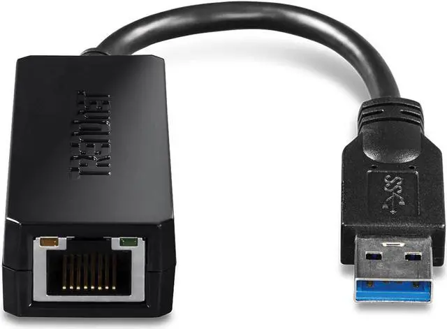 Main image of TRENDnet USB 3.0 to Gigabit Ethernet Adapter, Full Duplex 2Gbps Ethernet Speeds, Up to 1Gbps, USB to Gigabit Ethernet Adapter, USB-A, Windows & Mac Compatible, USB Powered, Black, TU3-ETG