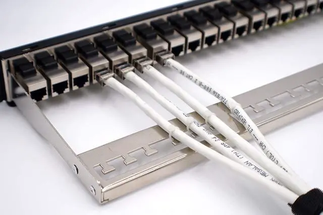 Alt view image 7 of 7 - ETS 24 Port CAT6A RJ45 Feed Through Coupler Patch Panel 19-Inch Loaded with Back Bar, Wallmount or Rackmount, Compatible with Cat5, Cat5e, Cat6, Cat6A, UTP STP Cabling (CAT6a Shielded)