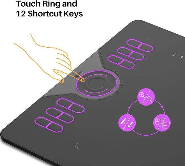 Alt view image 3 of 7 - HUION Drawing Tablet HS610 Graphic Tablet with Battery-Free Stylus 8192 Pen Pressure Tilt Function, 10x6.25 Inches Digital Tablet for Animation & Design, Compatible with Windows/Mac/Android