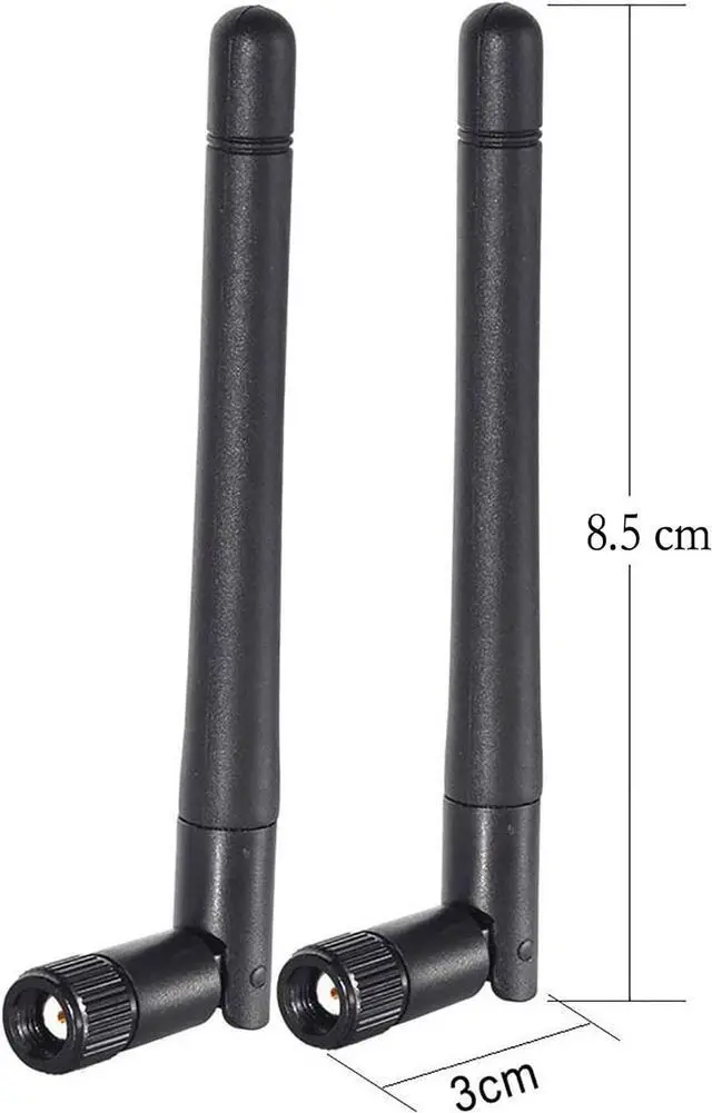 Alt view image 2 of 7 - Bingfu Dual Band WiFi 2.4GHz 5GHz 5.8GHz 3dBi MIMO RP-SMA Male Antenna (2-Pack) for WiFi Router Wireless Network Card USB Adapter Security IP Camera Video Surveillance Monitor