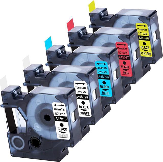 5PK Compatible for Dymo D1 45013 45010 Label Tape LabelManager 160 280 420P PnP 