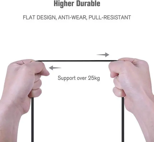 Alt view image 7 of 7 - Cat 6 Ethernet Cable 100 ft, Indoor&Outdoor, High Speed 10Gbps Flat Internet Network Cable, Cat6 Ethernet Patch Cable Long, Black Computer LAN Cable with Clips & Straps for Router, Modem, PS4/5