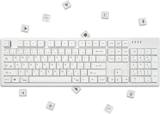 Alt view image 7 of 7 - Keycap PBT XDA DSA Height Standard Five-Sided Sublimation Process Keycap Compatible with GH60 / GK64 / GK61 / 68/87/104 Black and White Japanese