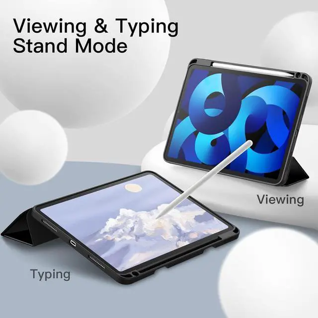 Alt view image 7 of 7 - JETech Case for iPad Air 11-Inch M3/M2 (2025/2024), iPad Air 5/4 (2022/2020 5th/4th Generation 10.9-Inch) with Pencil Holder, Slim Tablet Cover with Soft TPU Back, Auto Wake/Sleep (Black)