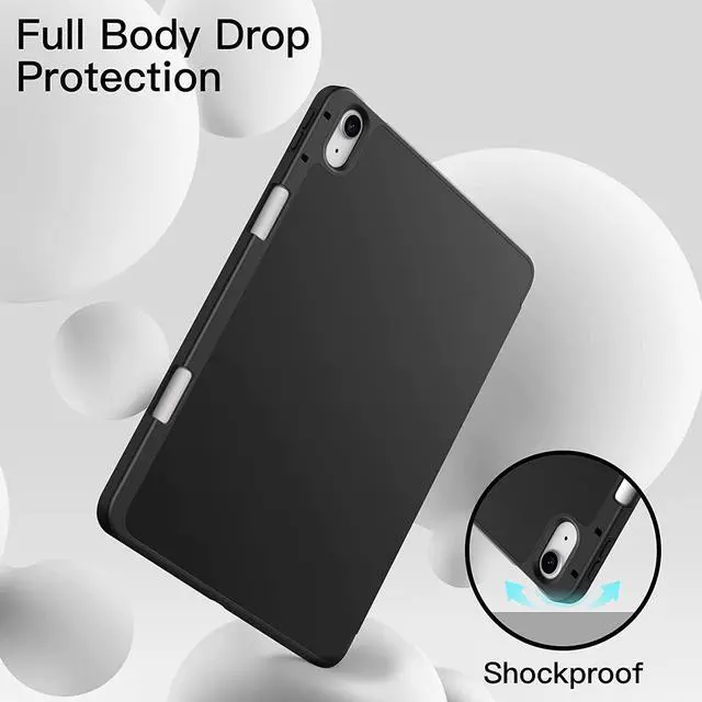 Alt view image 4 of 7 - JETech Case for iPad Air 11-Inch M3/M2 (2025/2024), iPad Air 5/4 (2022/2020 5th/4th Generation 10.9-Inch) with Pencil Holder, Slim Tablet Cover with Soft TPU Back, Auto Wake/Sleep (Black)