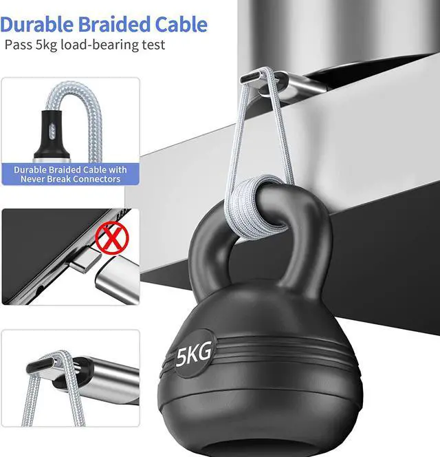 Alt view image 6 of 7 - Multi Charging Cable, Multi 3 in 1 iPhone Charging Cable, Lightning/Type-C/Micro USB Universal Port Adapter,1.8M/6FT Long Nylon Braided Phone Charger Cable Adapter for Android/iPhone 15/Samsung-2Pack