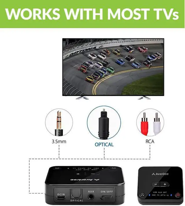 Alt view image 5 of 6 - Avantree D4169 Dual Wireless Headphones & Earbuds Set for TV Watching with Bluetooth Transmitter, Personalized Volume Control, Plug-n-Play, No Audio Delay